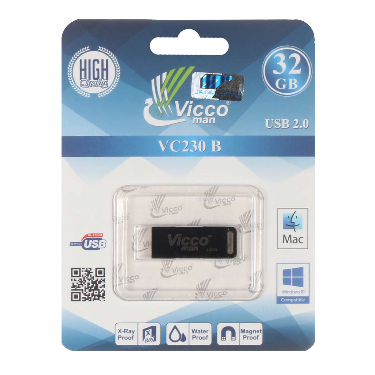 فلش مموری 32 گیگابایت ویکو من Vicco man VC230 B USB2.0 – مشکی