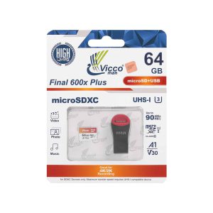 کارت حافظه ViccoMan ویکو من 64 گیگابایت مدل  Micro SDHC Final 600X Plus V30 UHS-I U3
