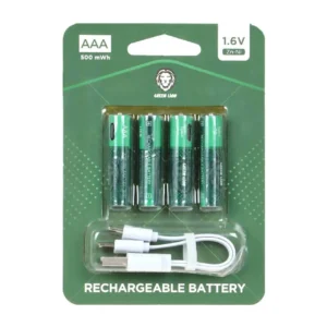 باتری نیم قلم قابل شارژ گرین لاین-AAA ظرفیت 500mah (بسته 4 عددی)