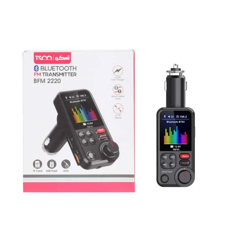 پخش کننده بلوتوث FM و شارژر فندکی خودرو تسکو مدل BFM 2220