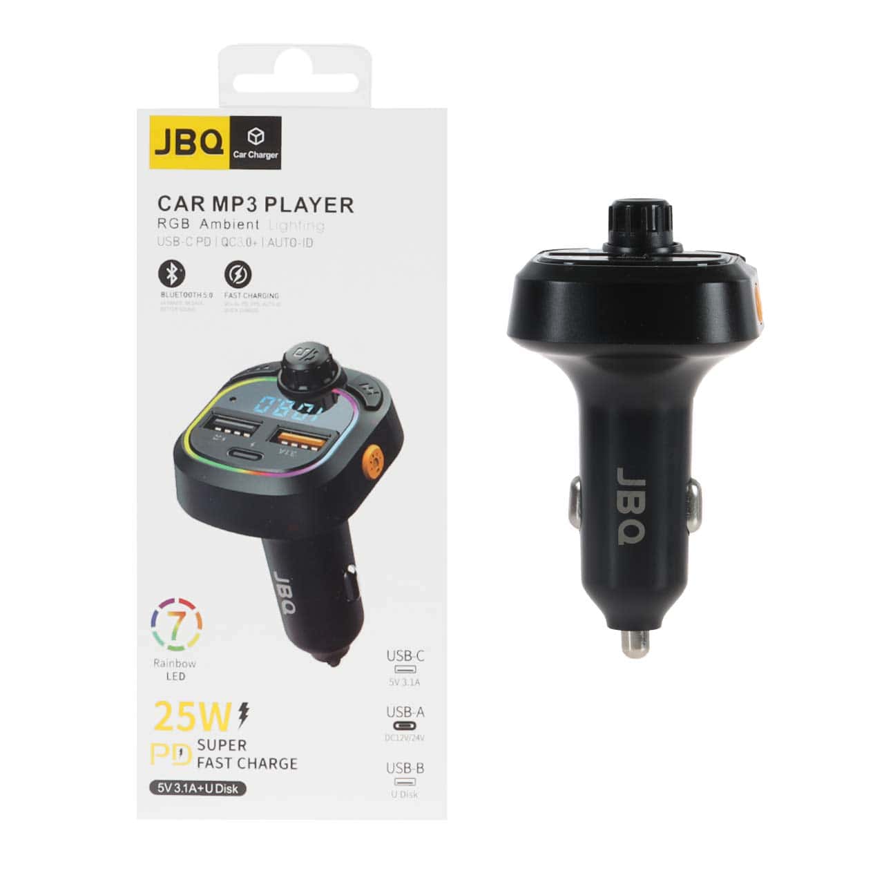 پخش کننده بلوتوث FM خودرو جی بی کیو مدل CC-BM4 – مشکی
