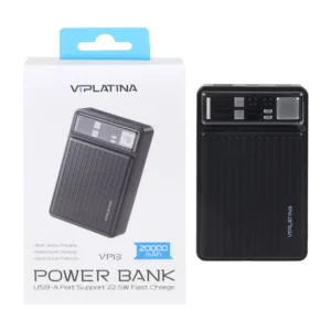 پاوربانک فست شارژ 22.5 وات وی آی پلاتینا مدل VP13 ظرفیت 20000 میلی‌آمپر ساعت – مشکی