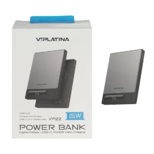 پاوربانک فست شارژ وایرلس 15 وات وی آی پلاتینا مدل VP22 ظرفیت 5000 میلی‌آمپر ساعت – مشکی